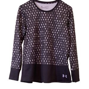 Under Armour Fitted Cold Gear Purple Logo Top Youth XL